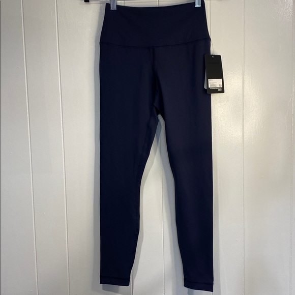 Leggings High Waist Yoga Sport 90 Degree By Reflex Athleisure Navy Blue Size XS - Picture 2 of 10